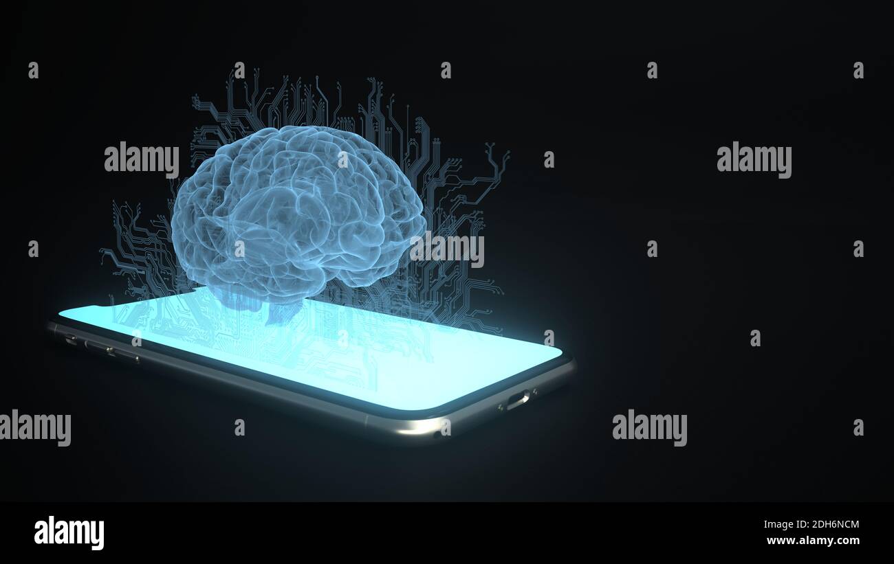AI Brain Smartphone Stock Photo - Alamy