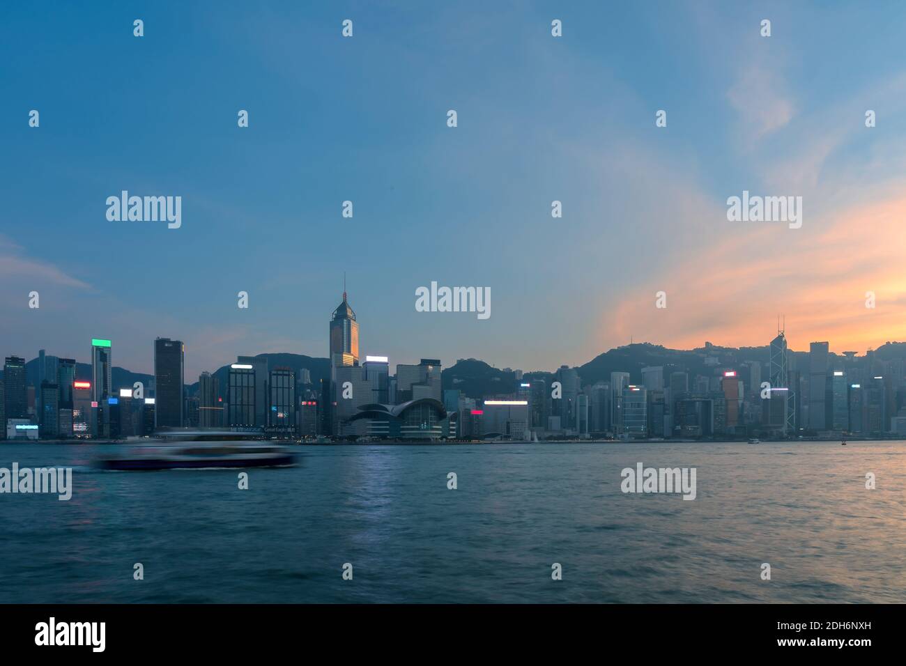 Hong Kong Skyscrapers in sunset Stock Photo - Alamy