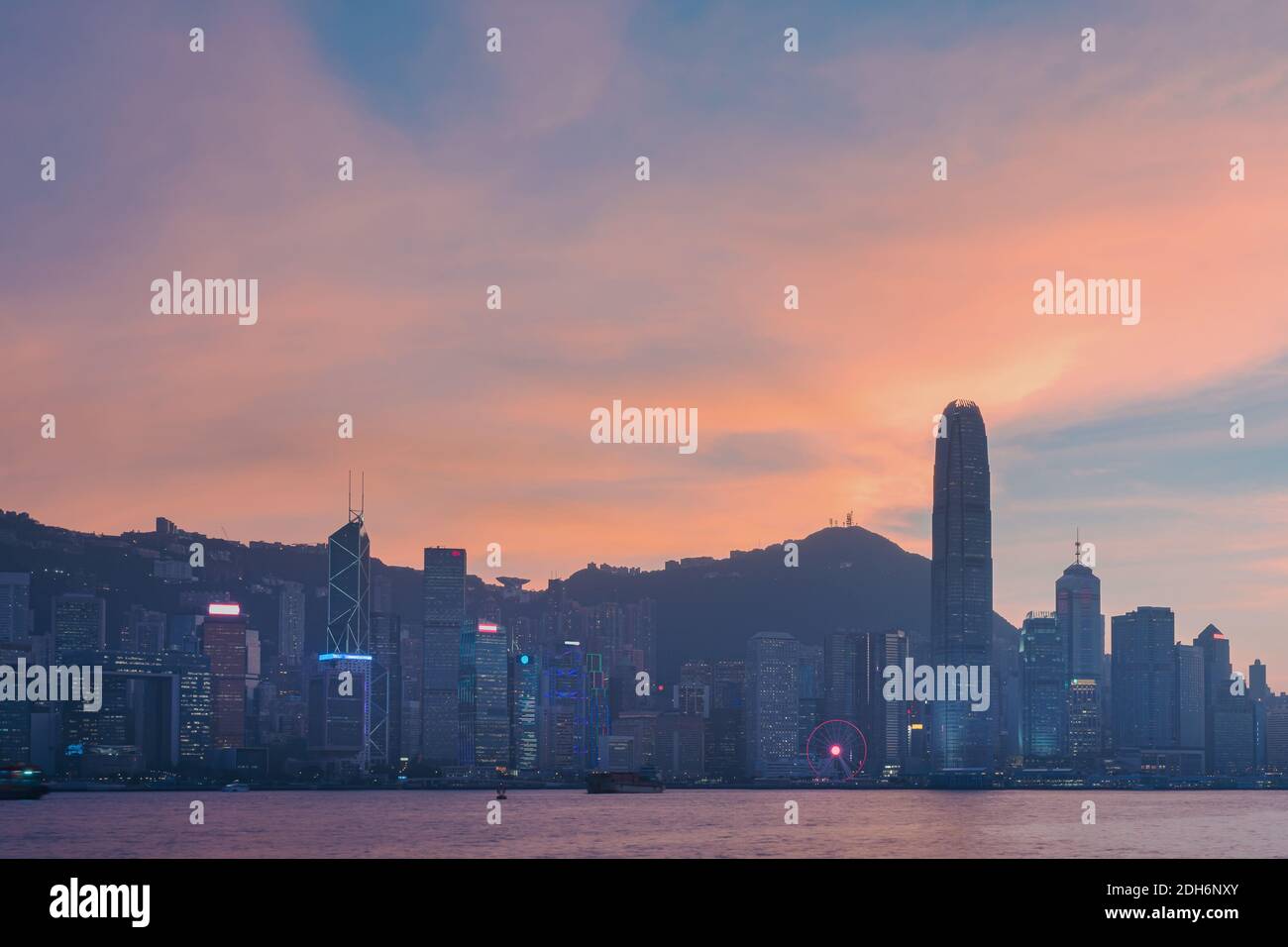 Hong Kong Skyscrapers in sunset Stock Photo - Alamy