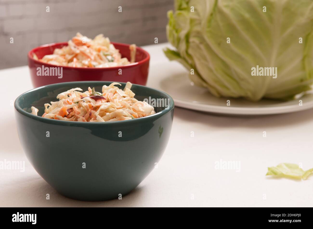 homemade coleslaw made from local farm fresh cabbage Stock Photo