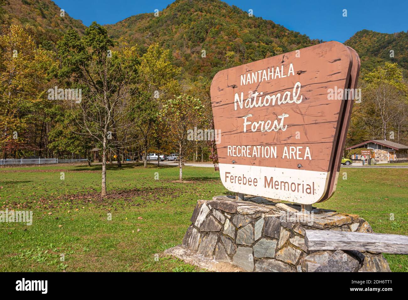 Ferebee Memorial Recreation Area in the Nantahala National Forest in Bryson City, North Carolina. (USA) Stock Photo