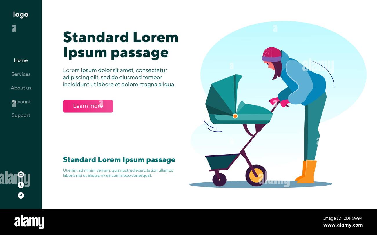 childcare vector pram