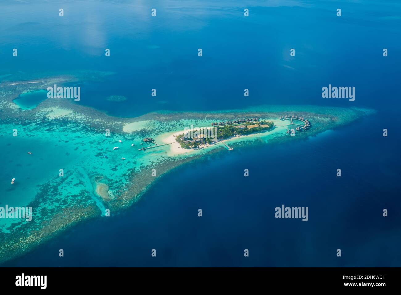 Tropical islands and atolls in Maldives from aerial view Stock Photo ...