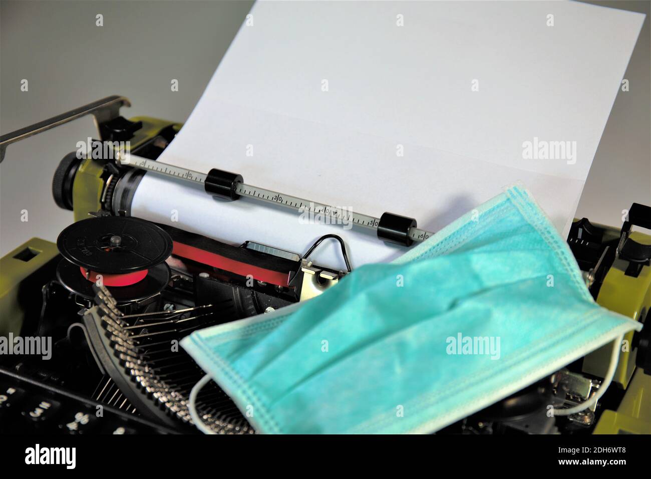 old typewriter on the table Stock Photo