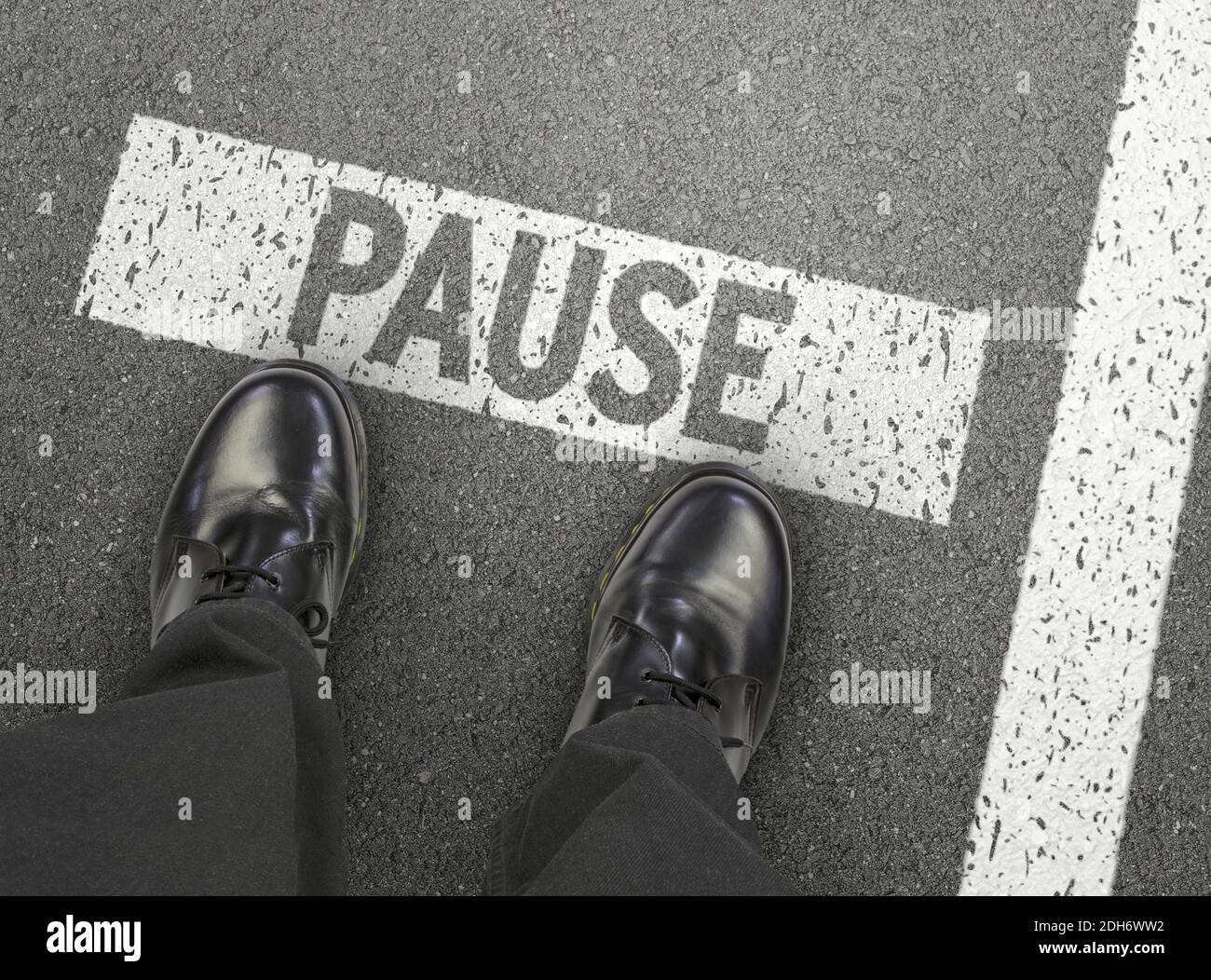 PAUSE (German, Break in English) Stock Photo