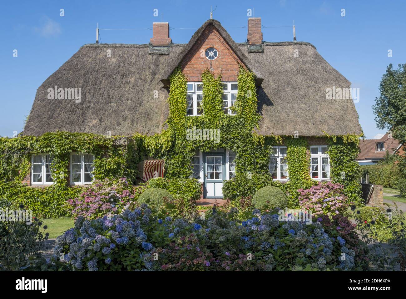 Frisian house, Midlum on FÃ¶hr Stock Photo