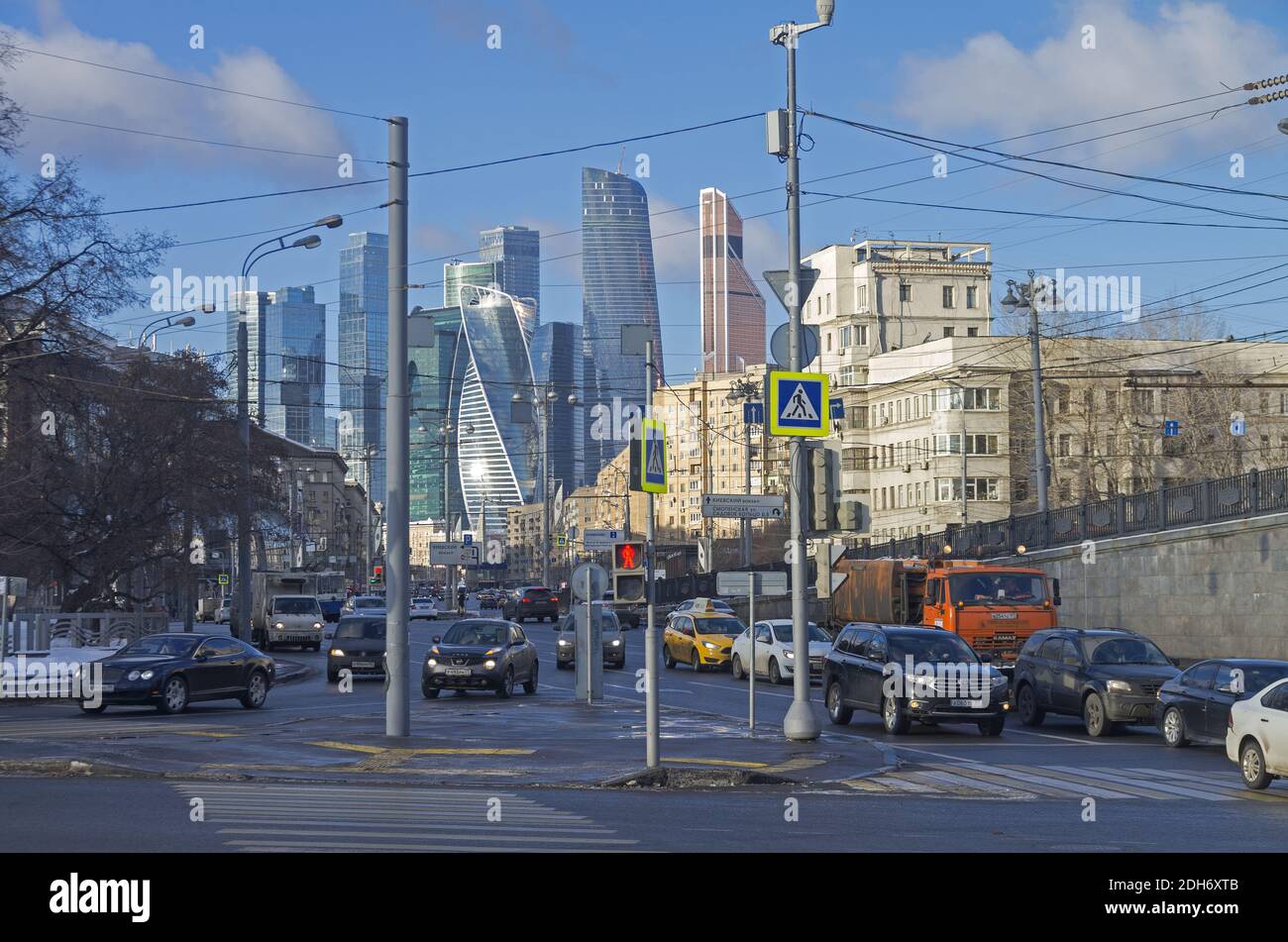 Combination of different architectural styles in Moscow Stock Photo