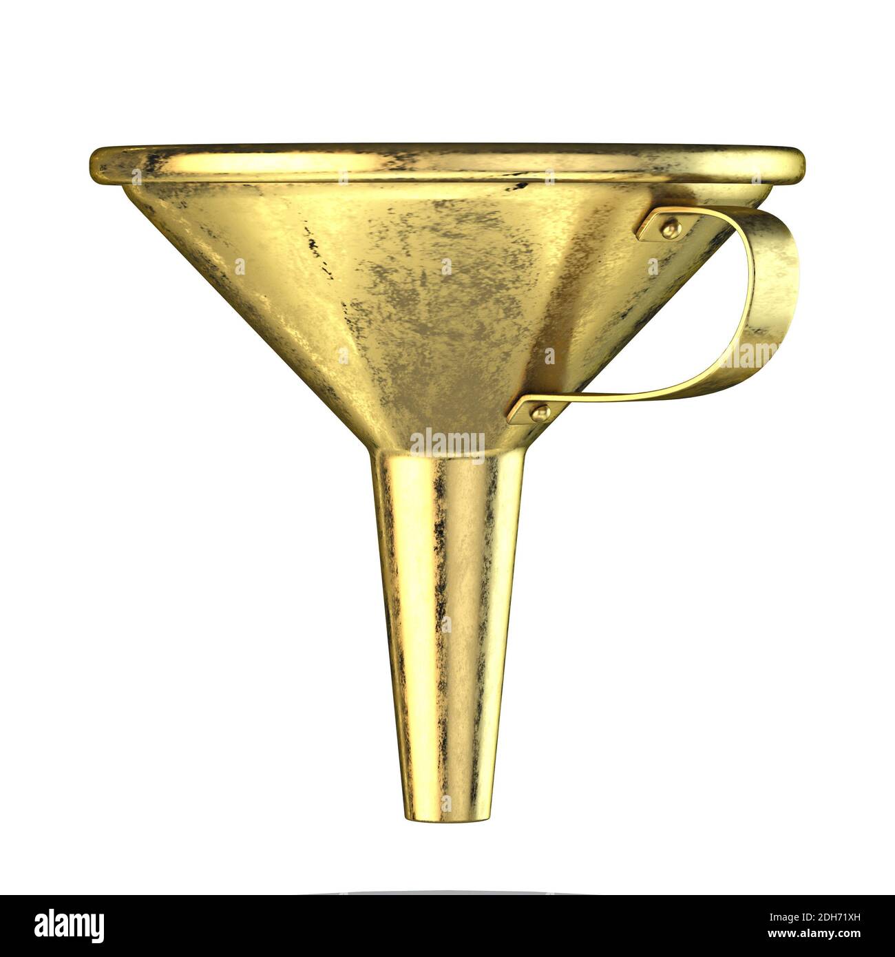 Golden funnel 3D Stock Photo Alamy