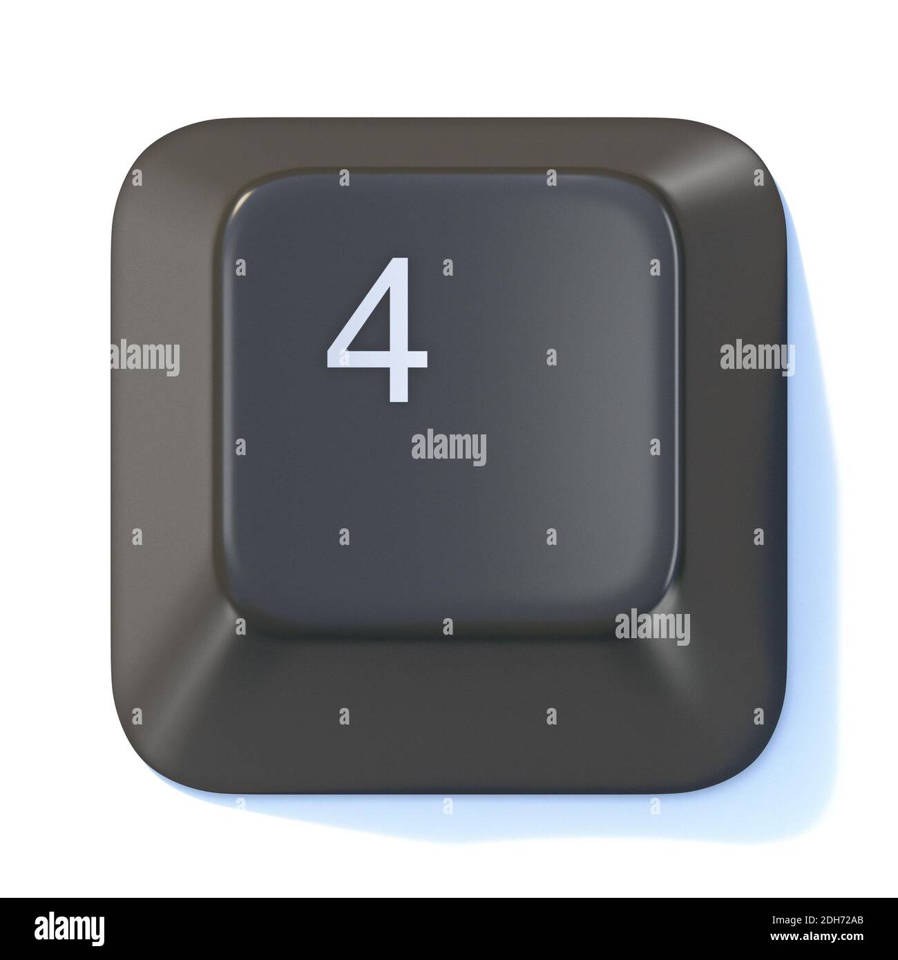 Black computer keyboard key Number 4 3D Stock Photo - Alamy