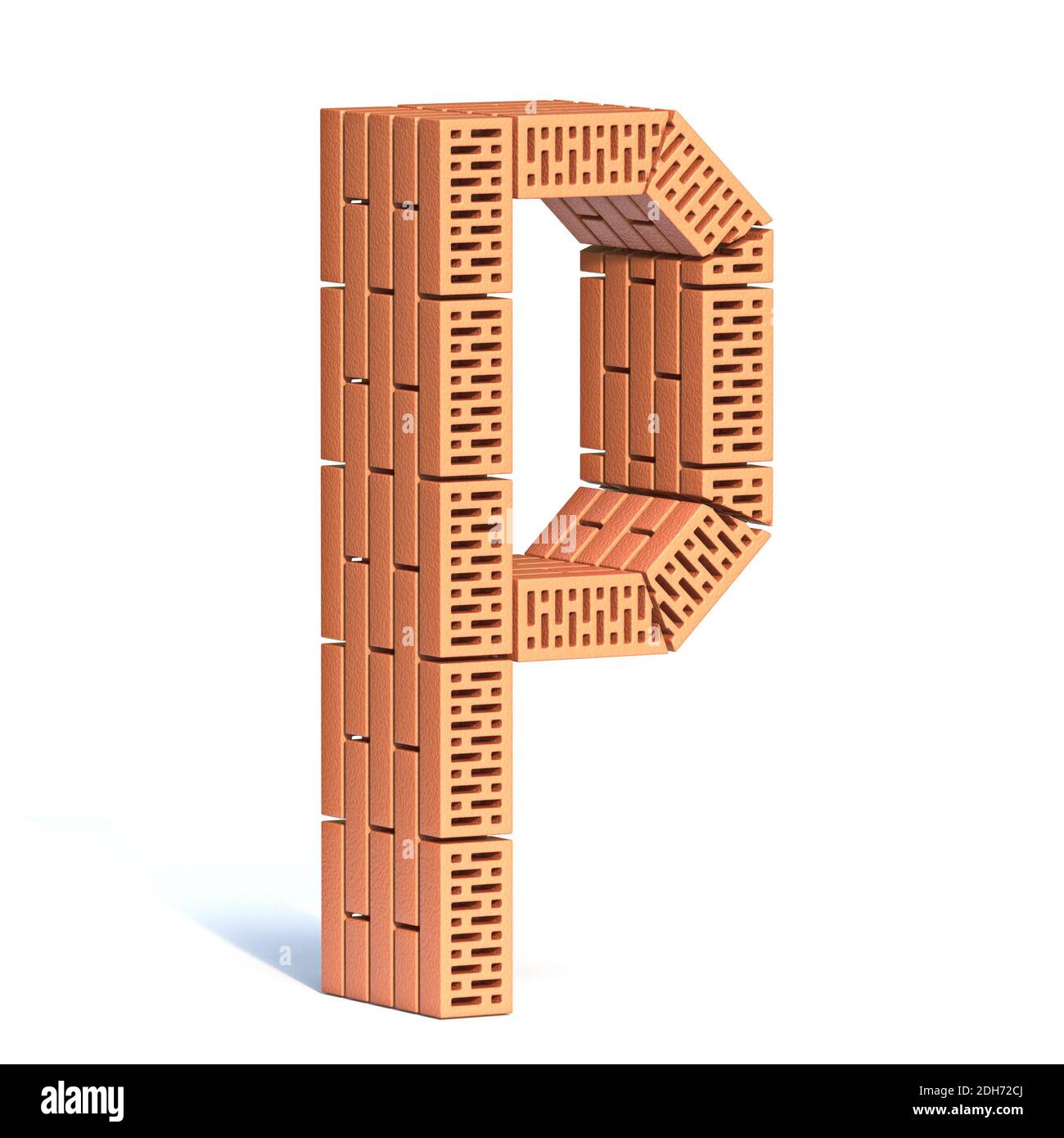 Brick wall font Letter P 3D Stock Photo - Alamy