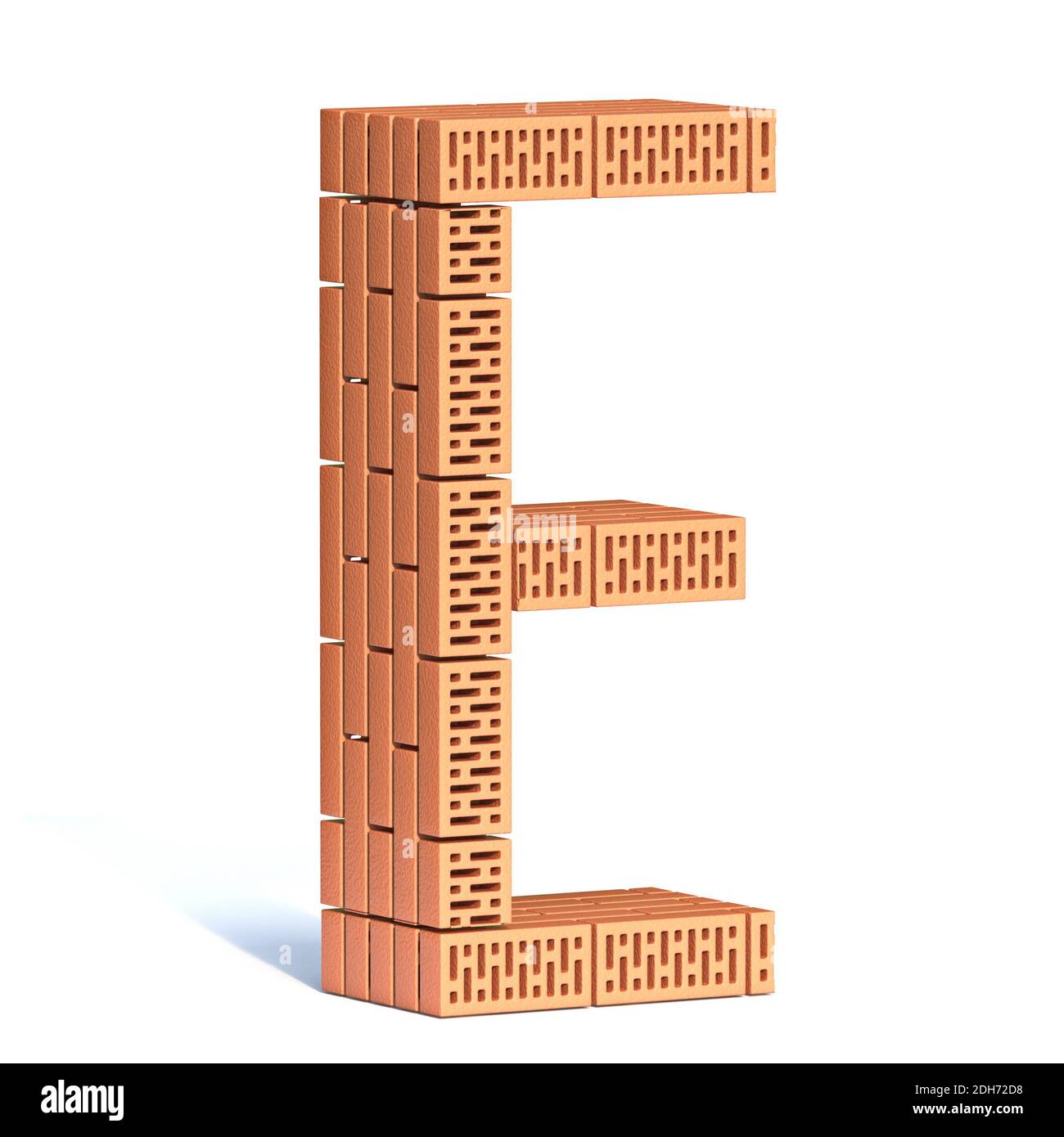 Brick wall font Letter E 3D Stock Photo - Alamy