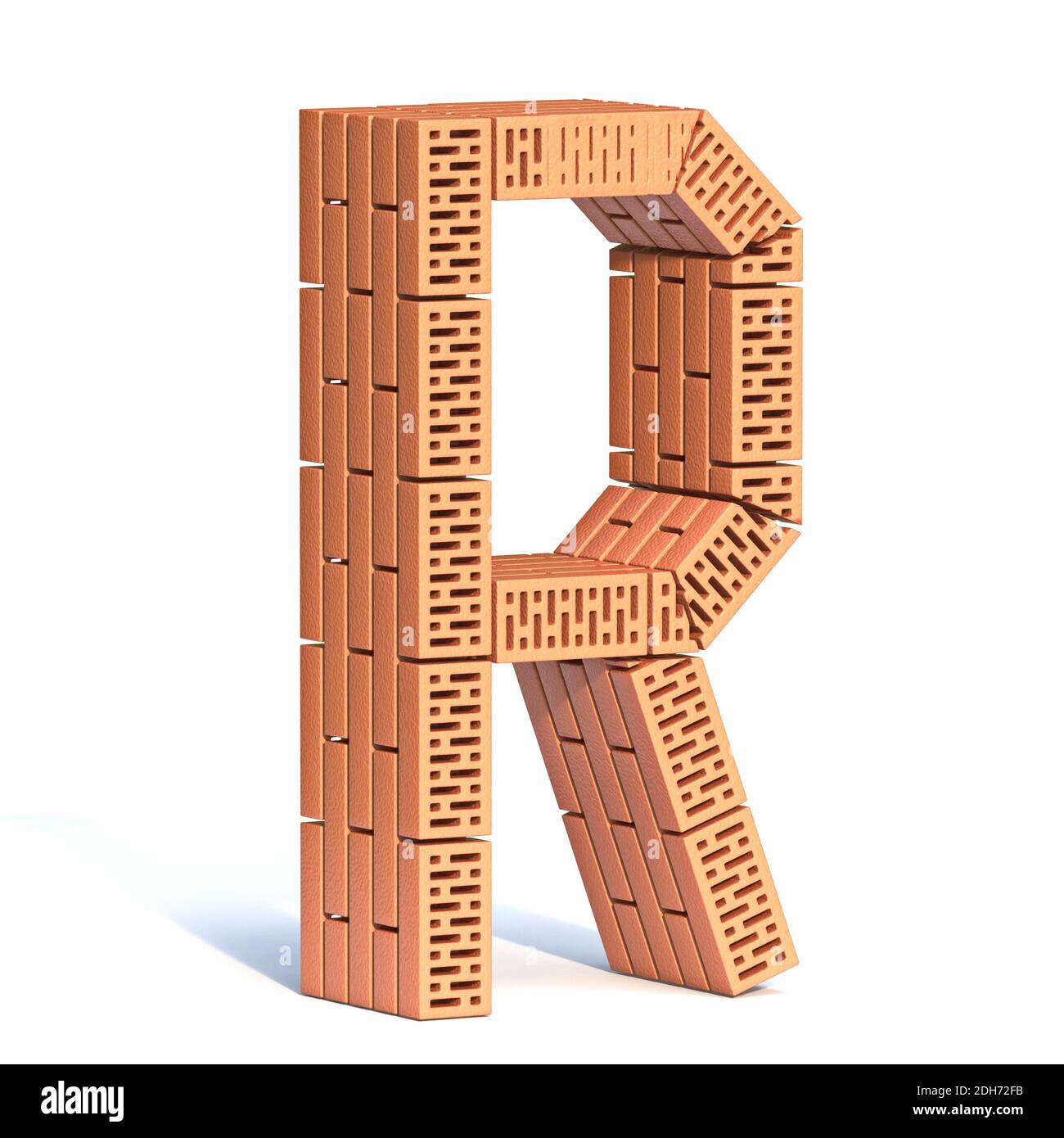 Brick wall font Letter R 3D Stock Photo - Alamy