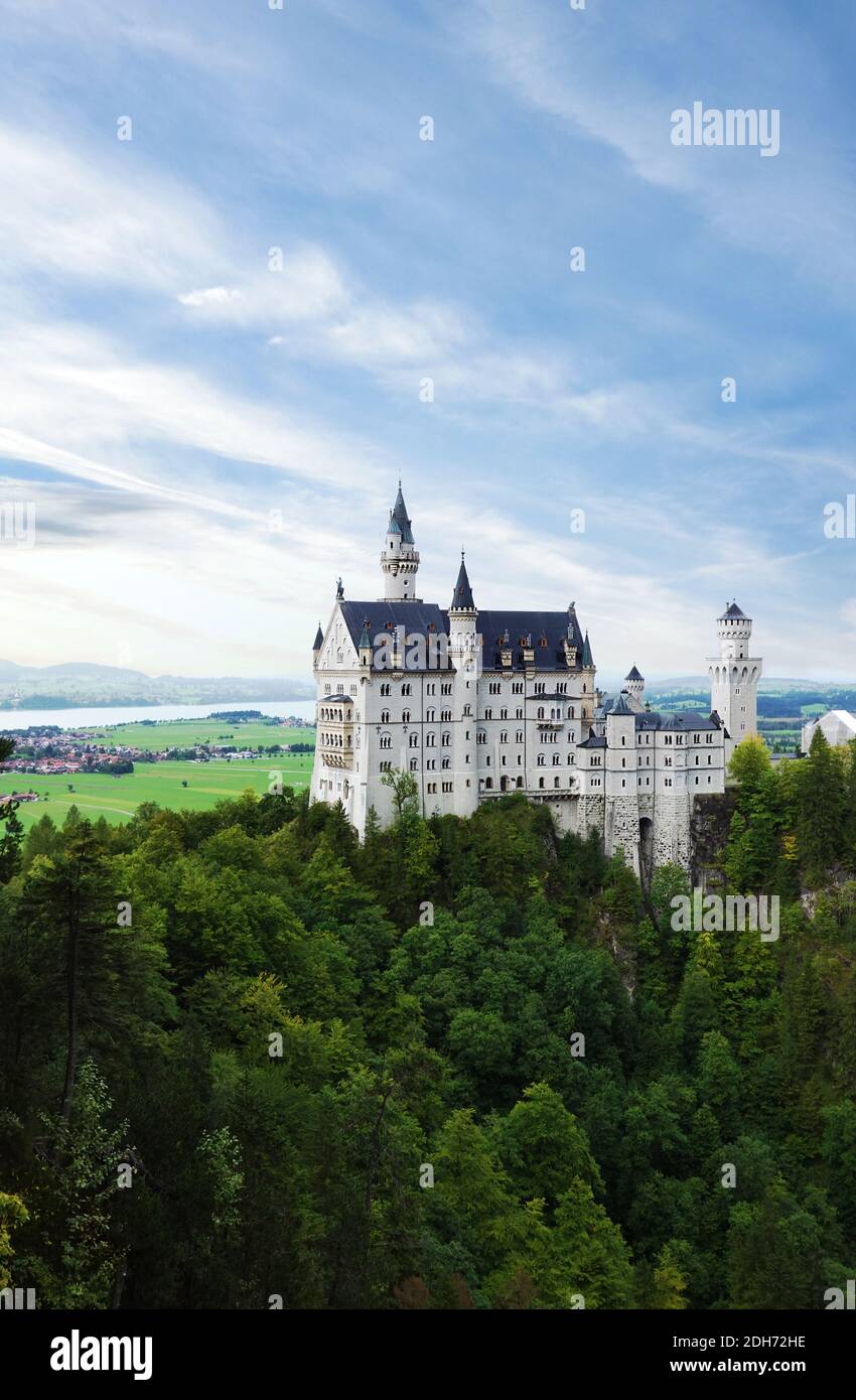 Neuschwanstein Castle in the Bavarian region of Germany Stock Photo