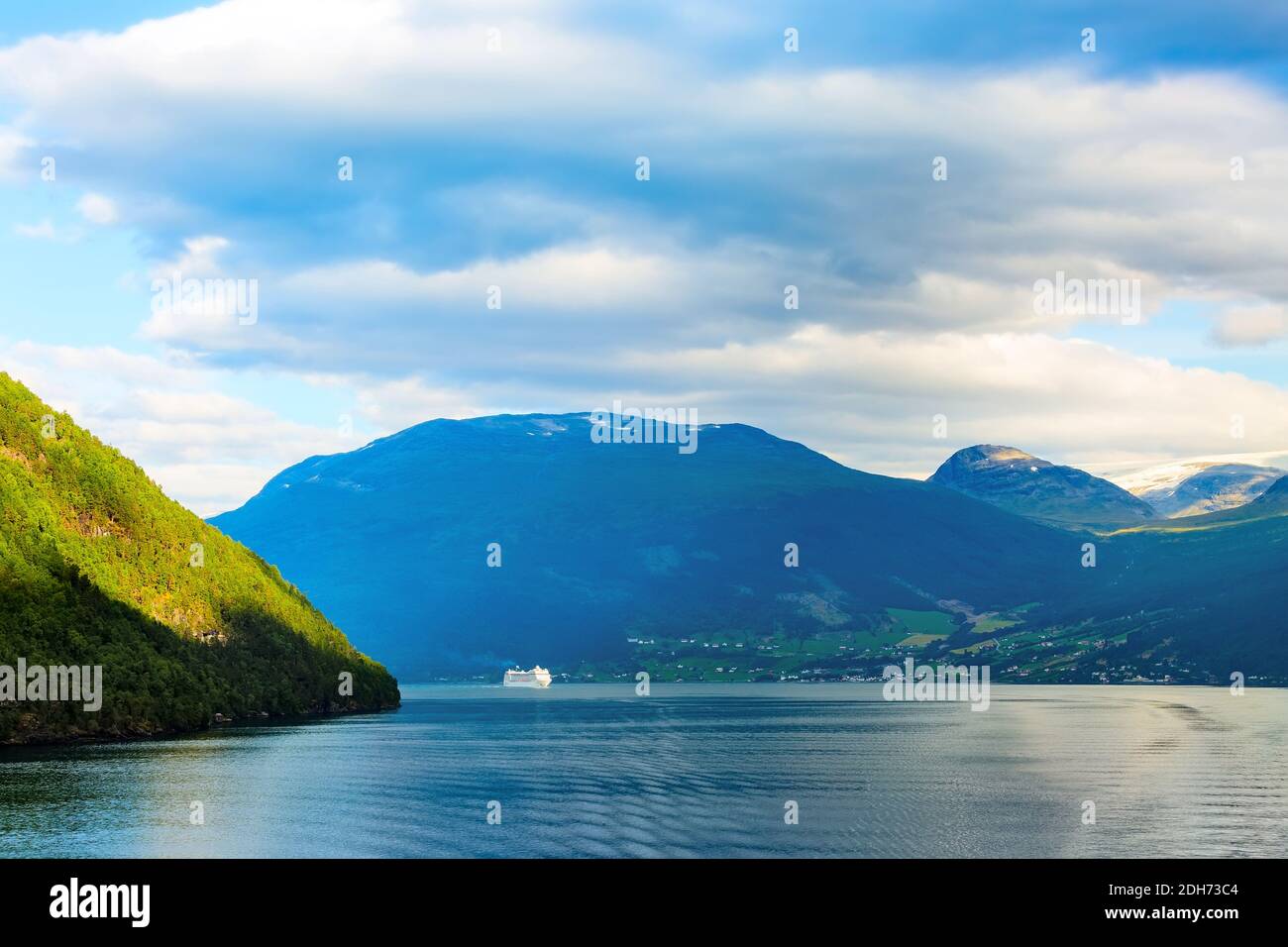 Norway fjord panorama, mountain landscape Stock Photo