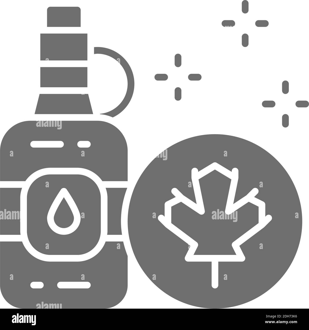 Vector bottle of maple syrup grey icon. Stock Vector