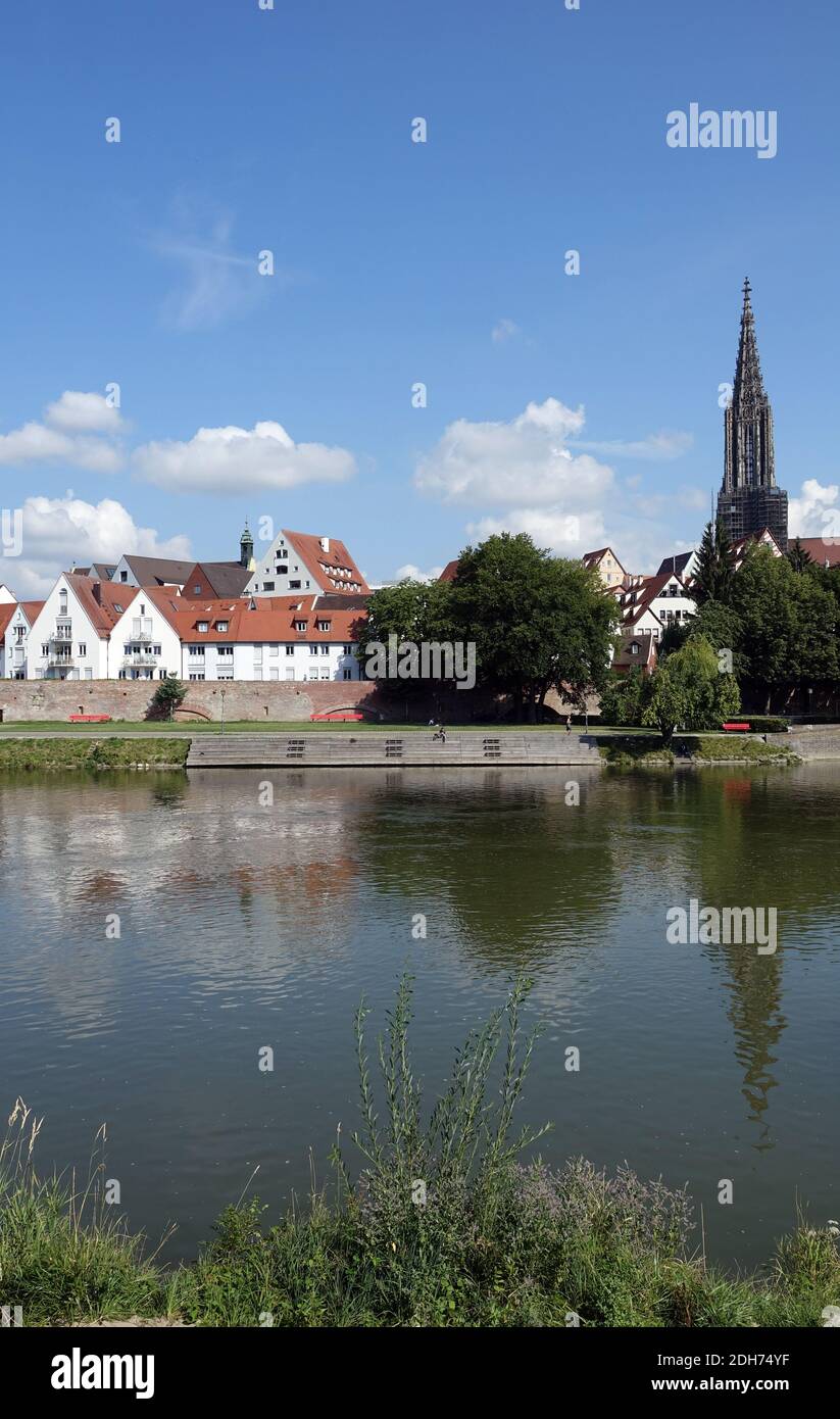 Danube and Minster in Ulm Stock Photo