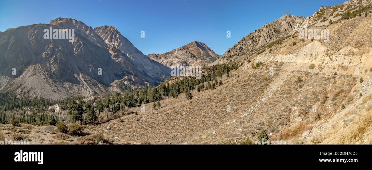 Scenery near and around tioga pass in sierra mountains Stock Photo