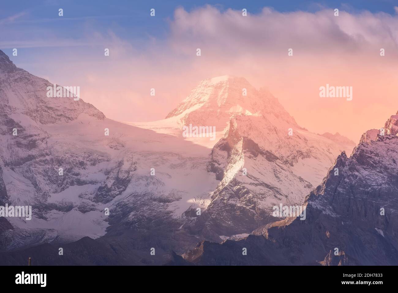 Aerial switzerland monch mountain alps hi-res stock photography and ...