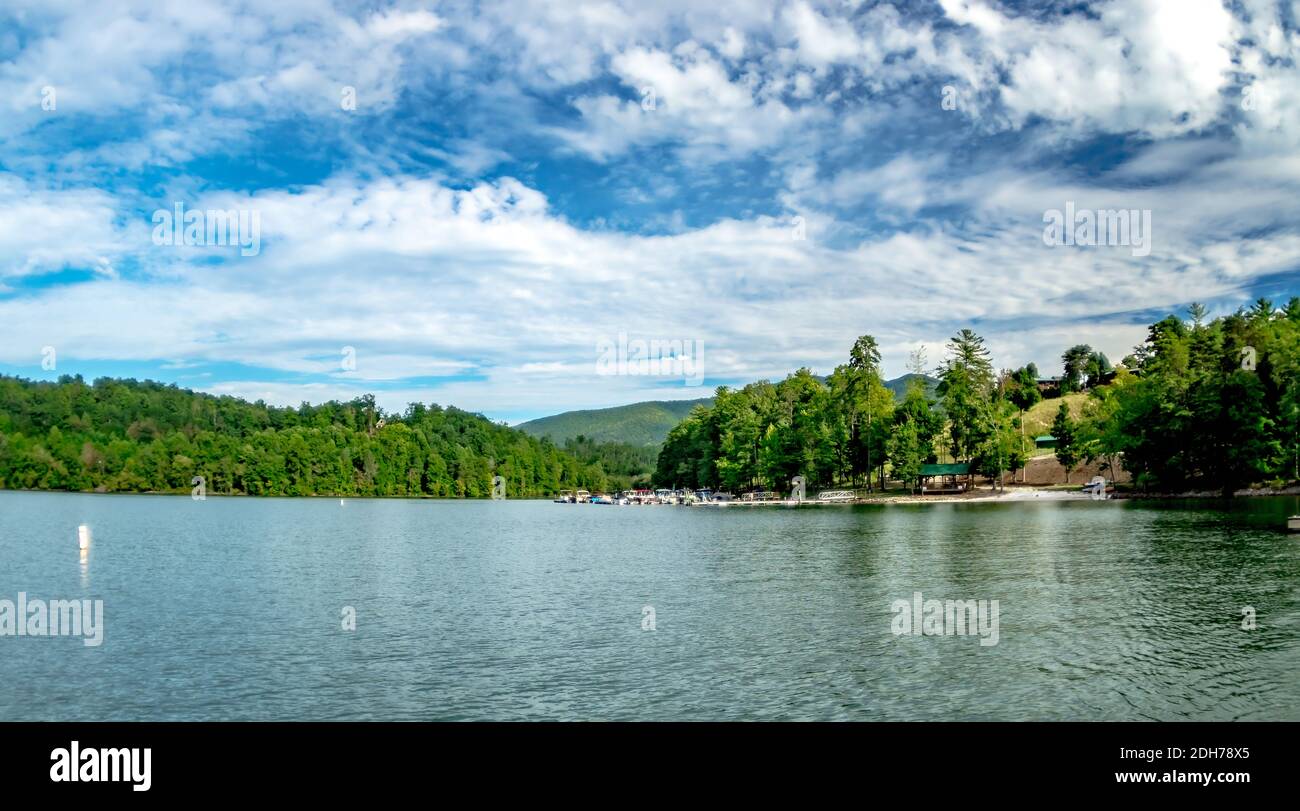 Lake james and lake james state park in north carolina Stock Photo