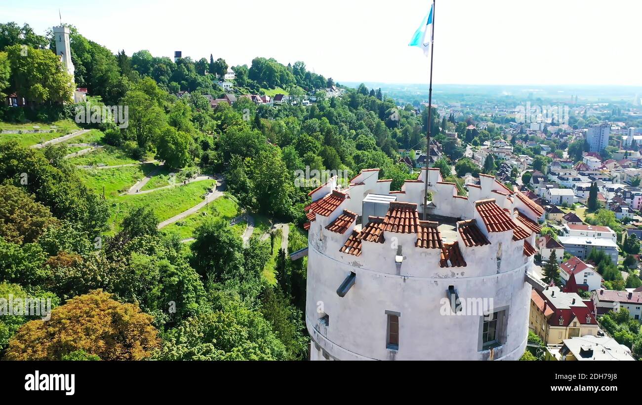 Aerial view of the flour sack in Ravensburg Stock Photo