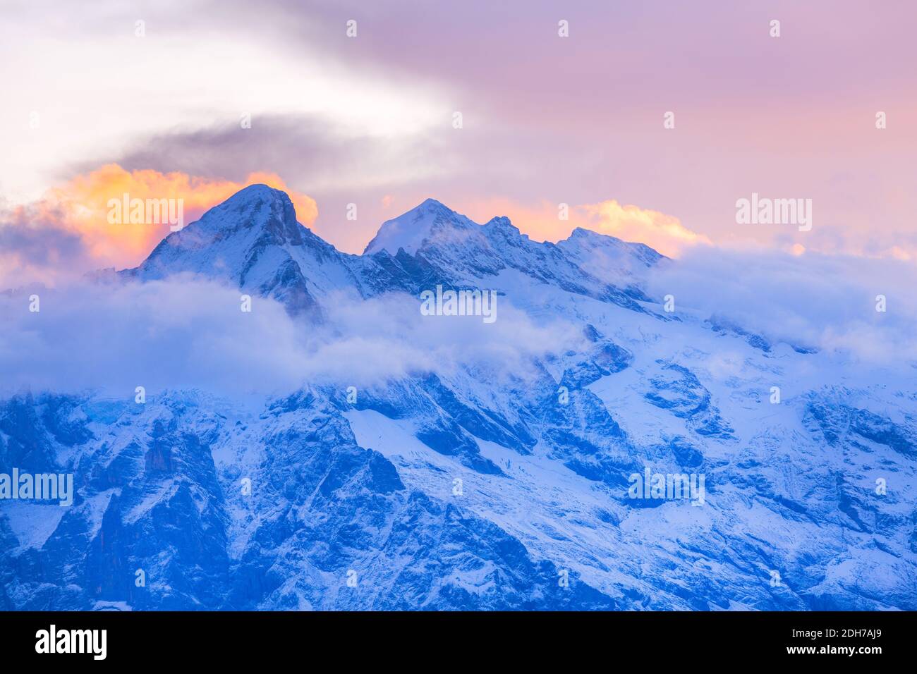 Aerial switzerland monch mountain alps hi-res stock photography and ...