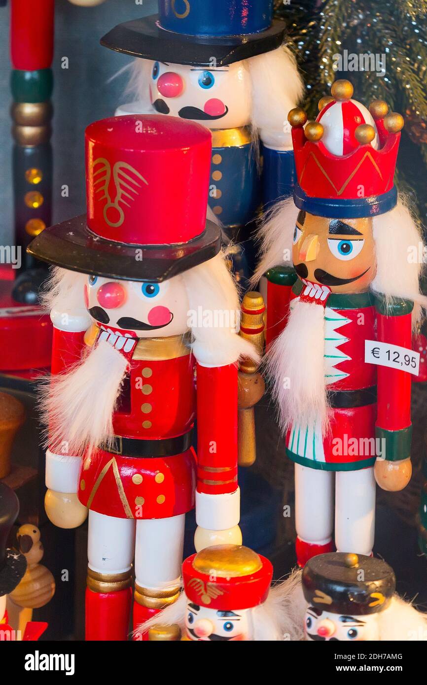 Nutcracker at Christmas market stall Stock Photo Alamy