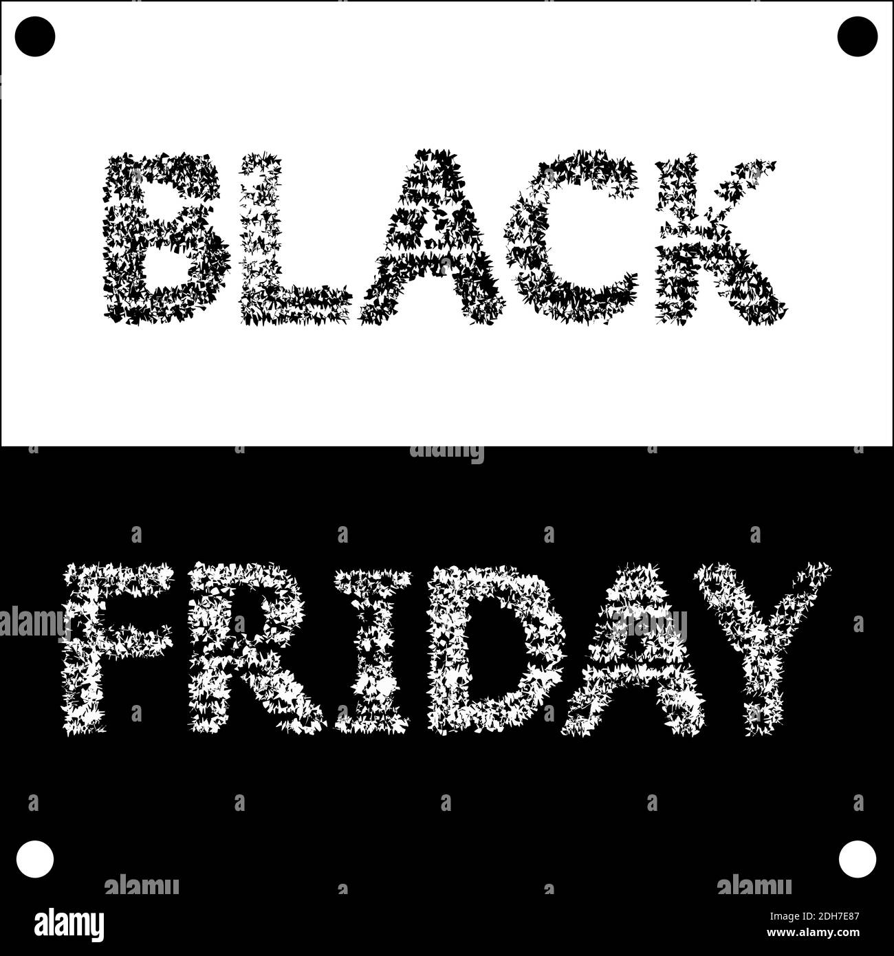 Minimalist Black Friday shopping poster. Two-tone sale discount banner with simple black and white captions. Vector illustration Stock Vector