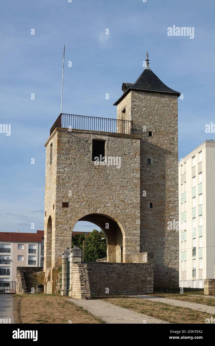 Gate tower in Chagny, France Stock Photo