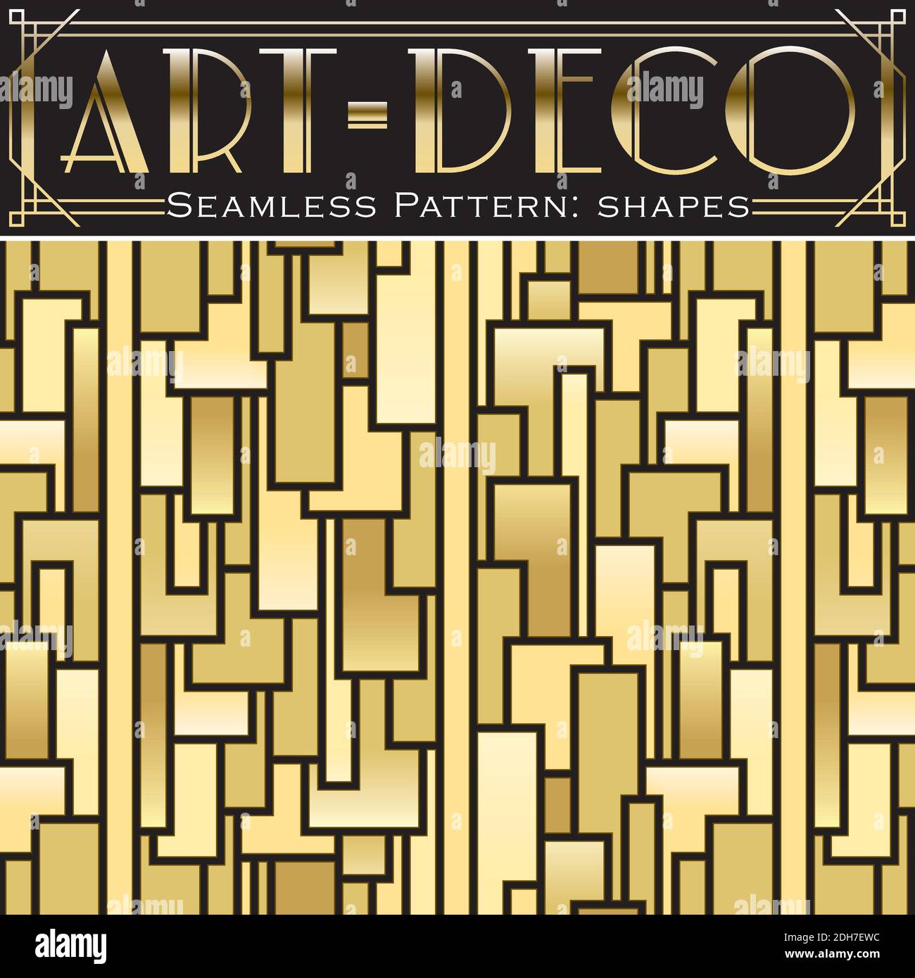 Vector seamless pattern, made in Art-Deco style. Stock Vector