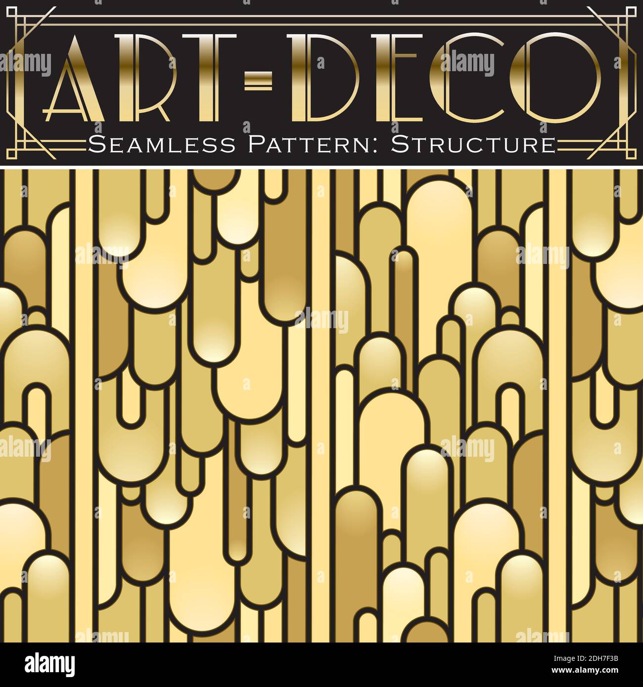 Vector seamless pattern, made in Art-Deco style. Stock Vector