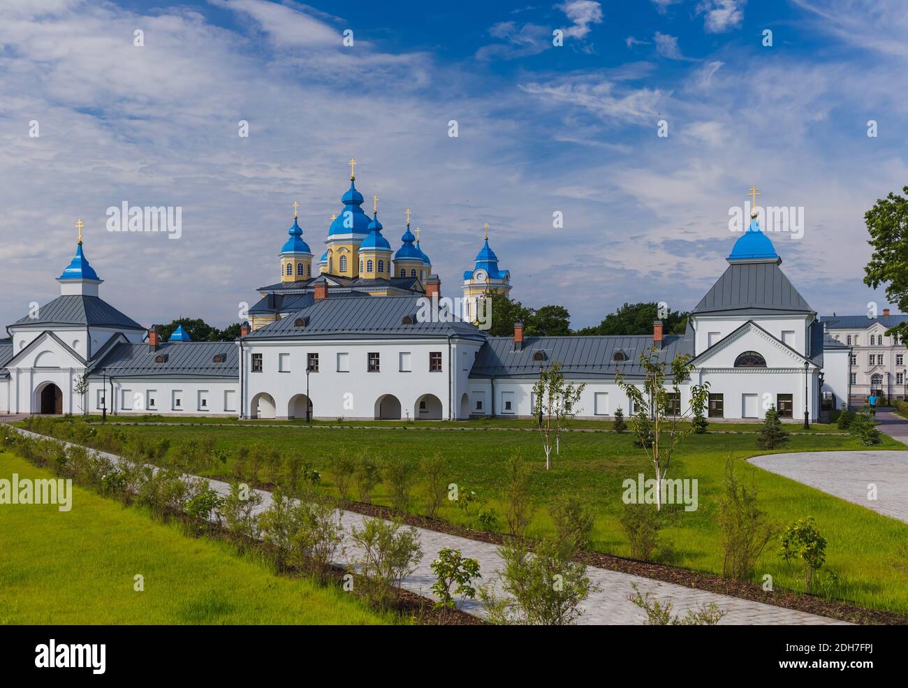 Konevsky Monastery on Konevets Island on Lake Ladoga - Russia Stock Photo