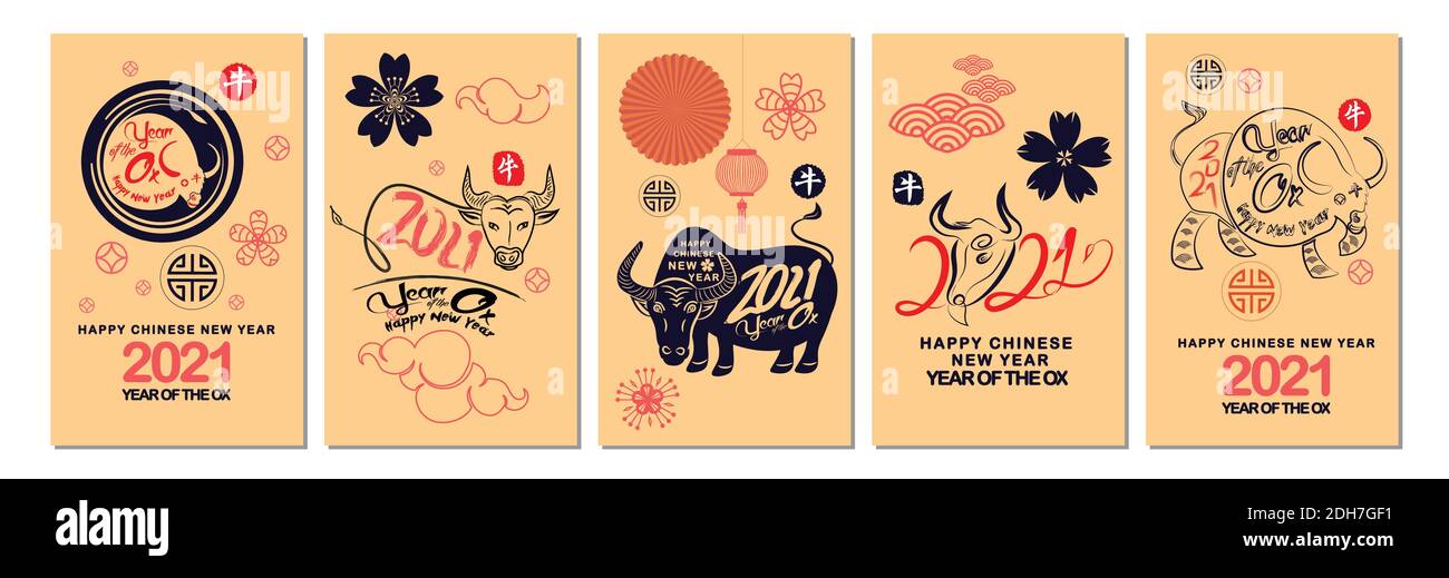 Set Of Happy Chinese New Year 2021 Vertical Banners For Social Media Stories Wallpaper Symbol 2021 Eastern New Year Chinese Translation Happy Chines Stock Vector Image Art Alamy