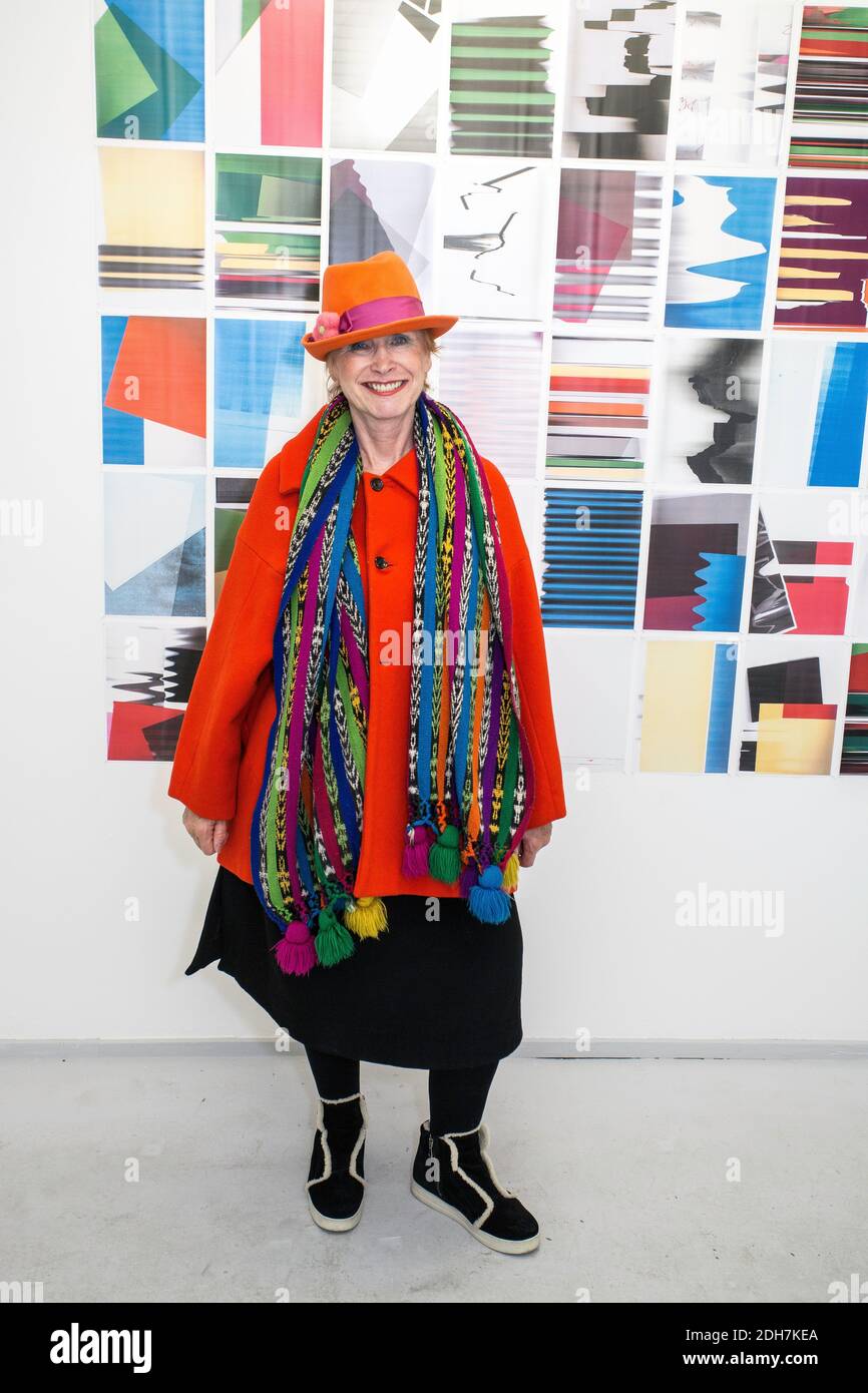 German artist hipster wearing extravagant outfit at art gallery opening at Atelierfrankfurt  , Frankfurt am Main, Hesse , Germany Stock Photo