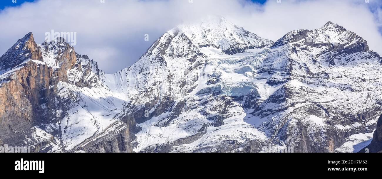 Aerial switzerland monch mountain alps hi-res stock photography and ...
