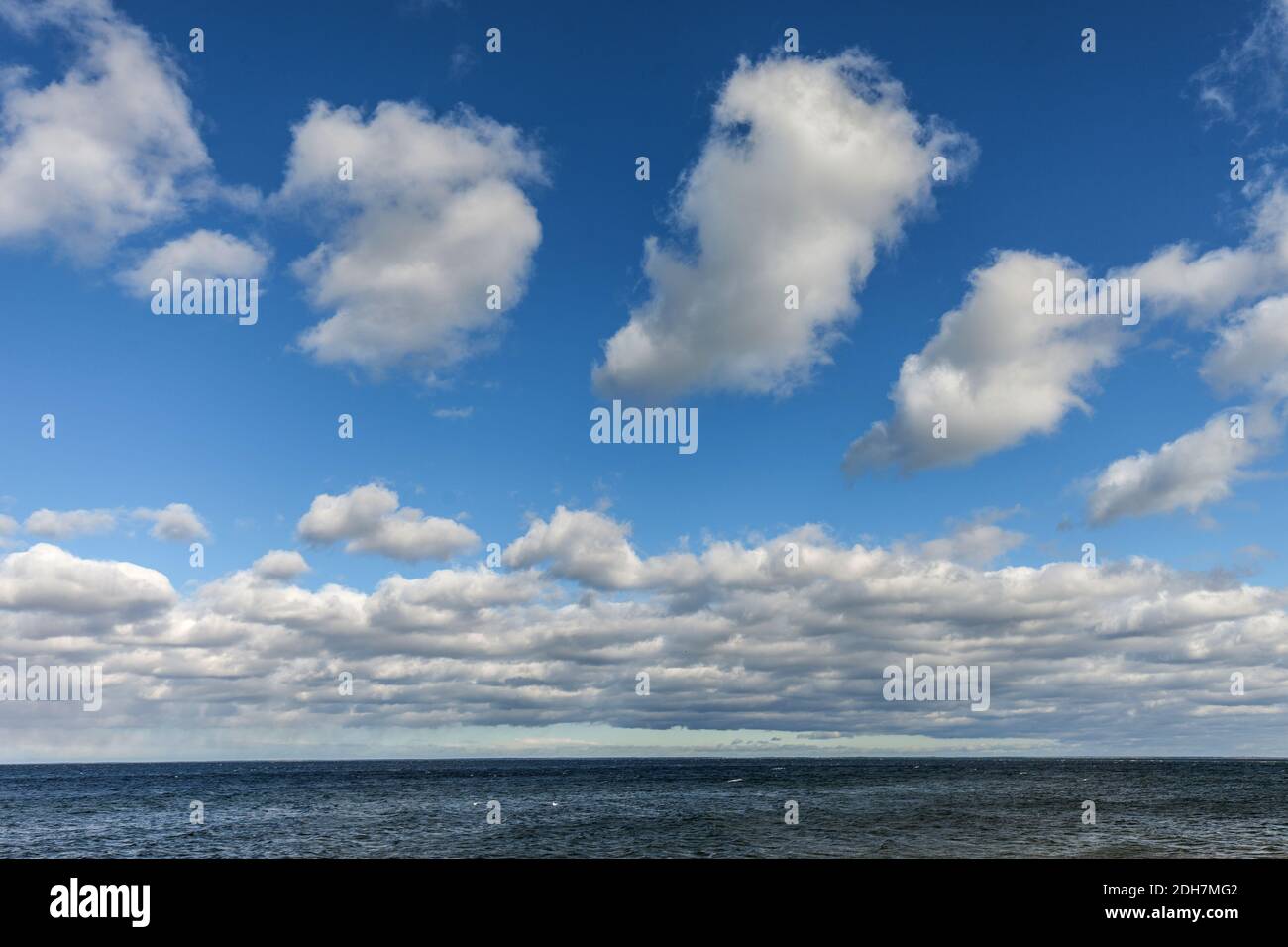 Landscape with sea and clouds, horizon. Stock Photo