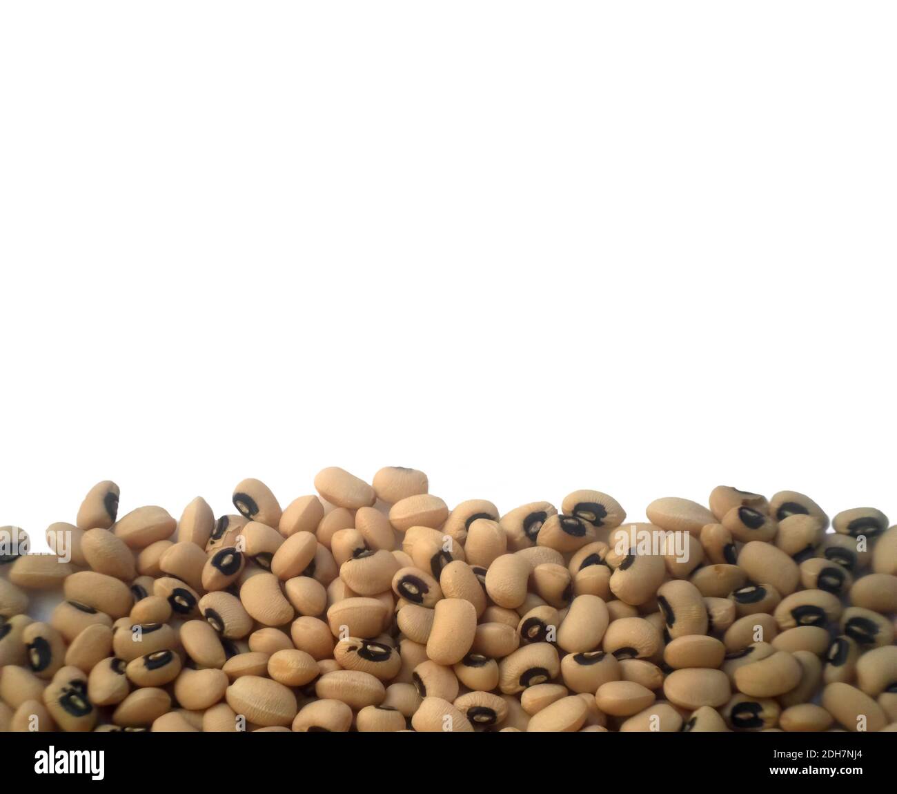 A background of black eye beans (vigna ungiculata). Source of protein and fiber. Overhead shot