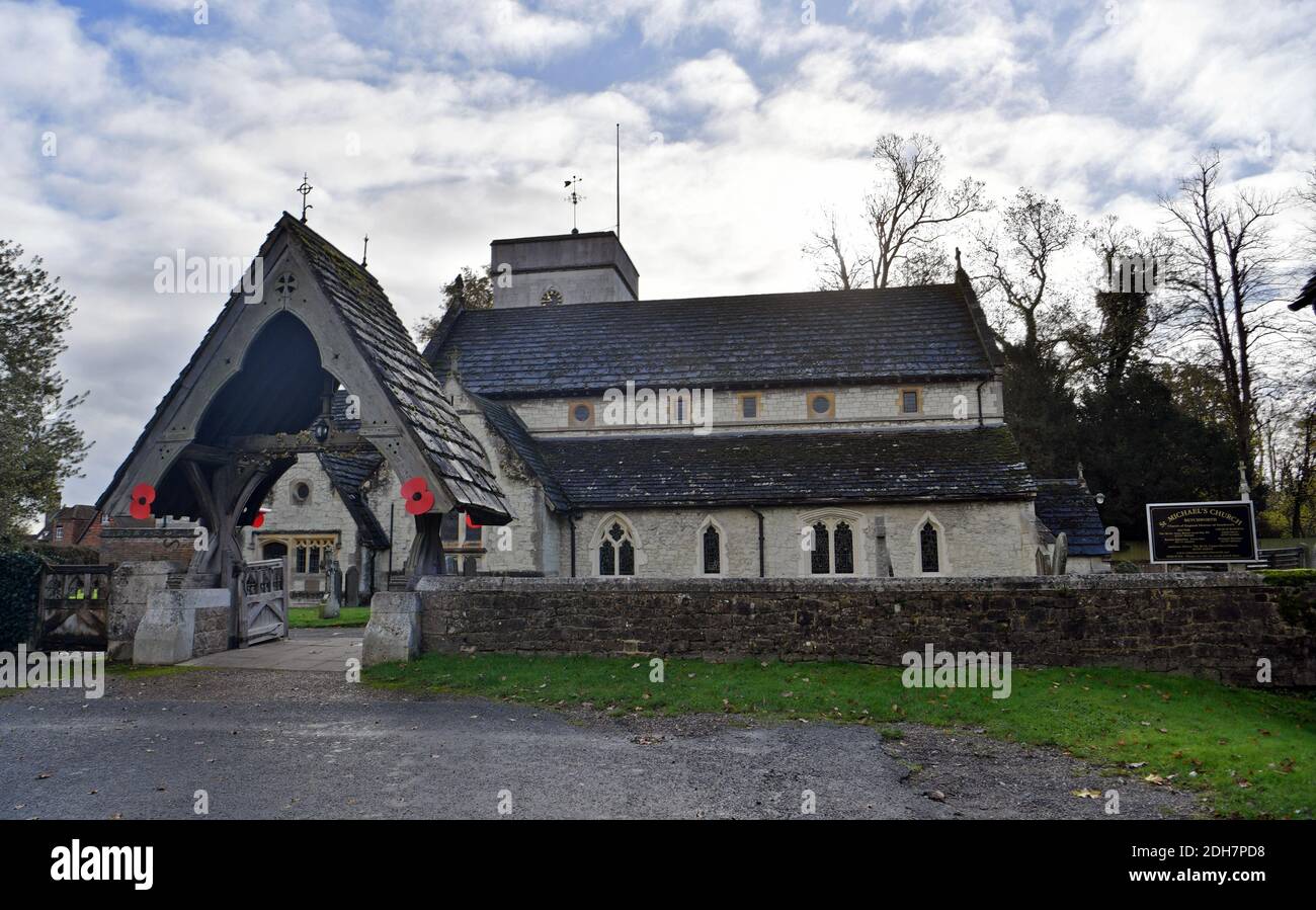 GV of St. Michael's Church, Church Street, Betchworth, featured in Four Weddings and a Funeral, Thursday 12th November 2020. Stock Photo
