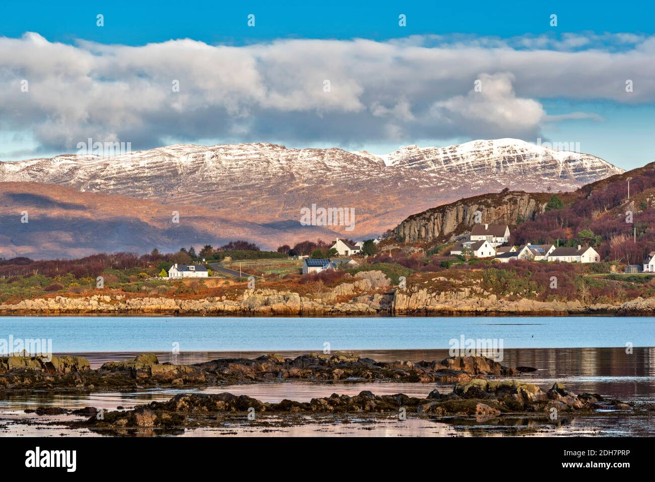 KYLE OF LOCH ALSH ROSSSHIRE SCOTLAND VIEW TO THE WHITE HOUSES OF