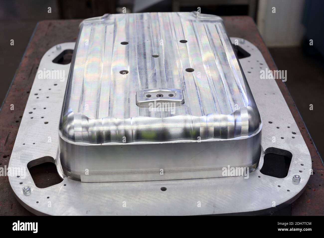 Samsonite is creating the mold tool out of aluminium for manufacturing suitcases at the Samsonite production site in Oudenaarde, Belgium . Stock Photo