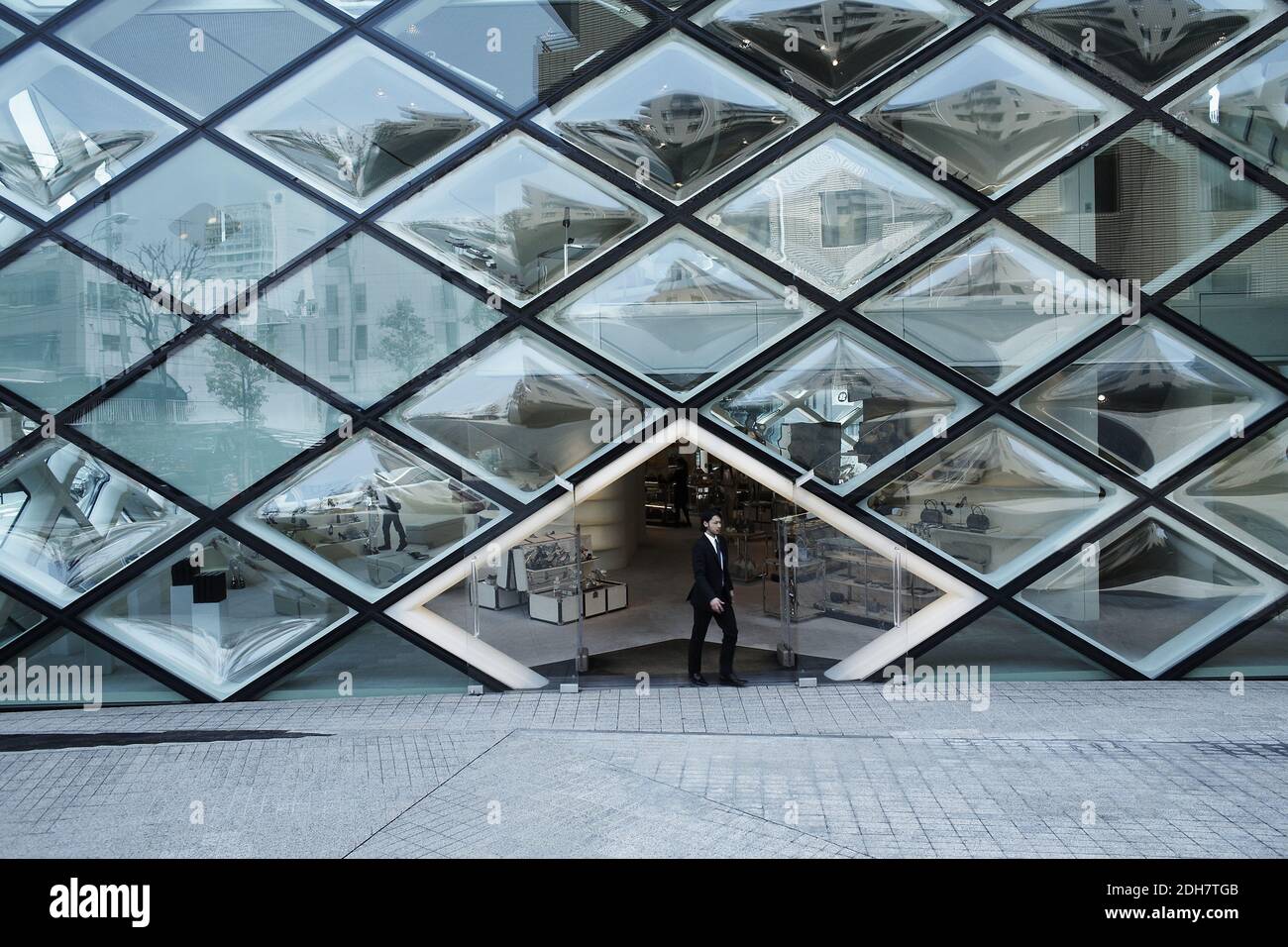 JAPAN / Tokyo / Omotesando/ Prada shop in the fashionable Aoyama district. . Stock Photo