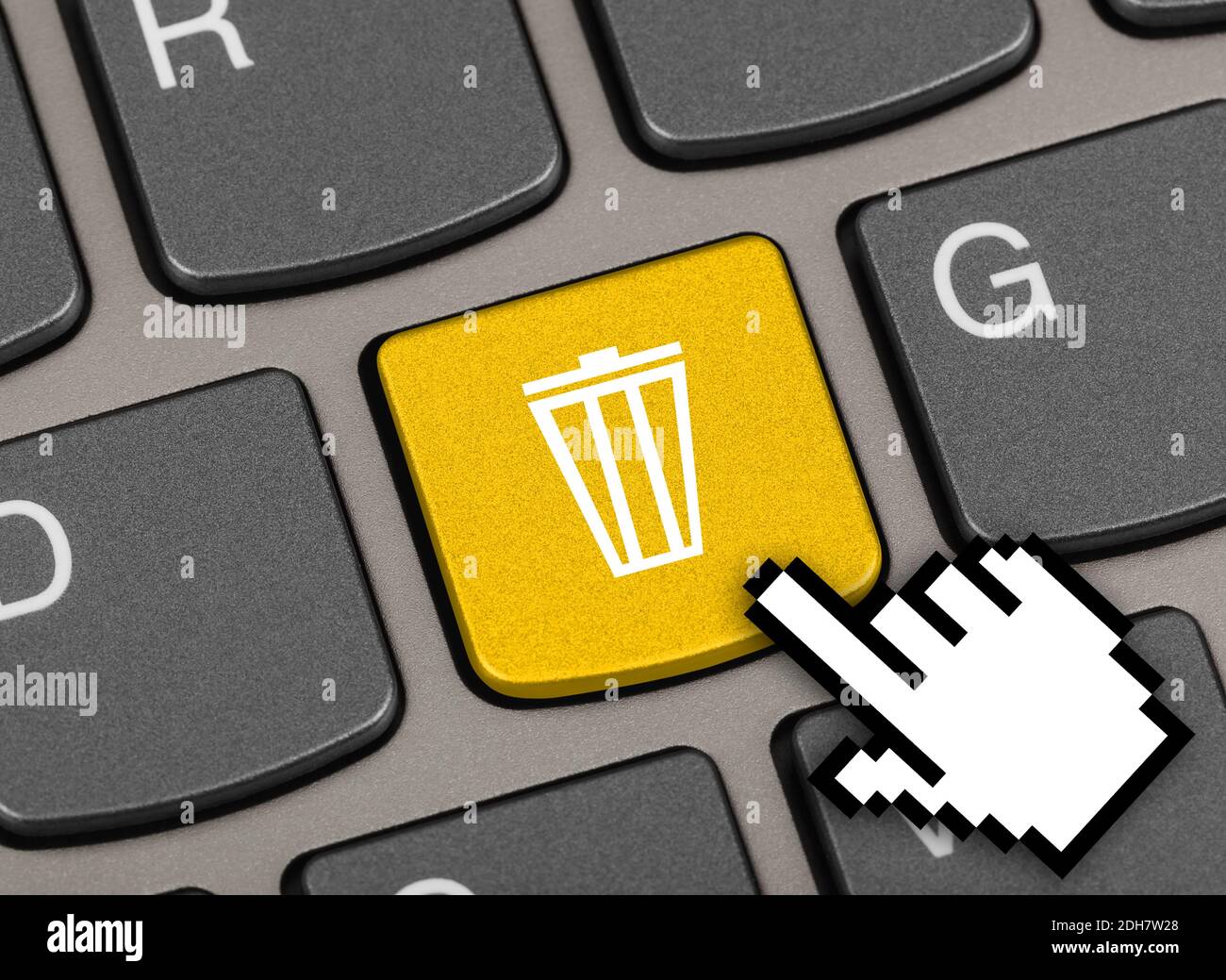 Computer keyboard with garbage key Stock Photo Alamy