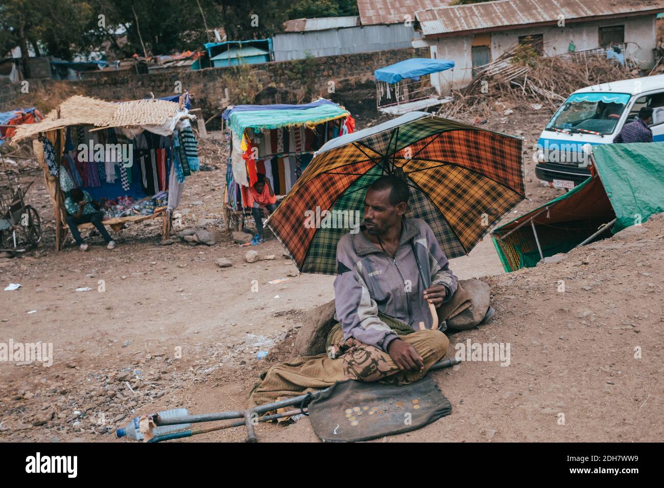 Begging people on the street, Ethiopia Stock Photo