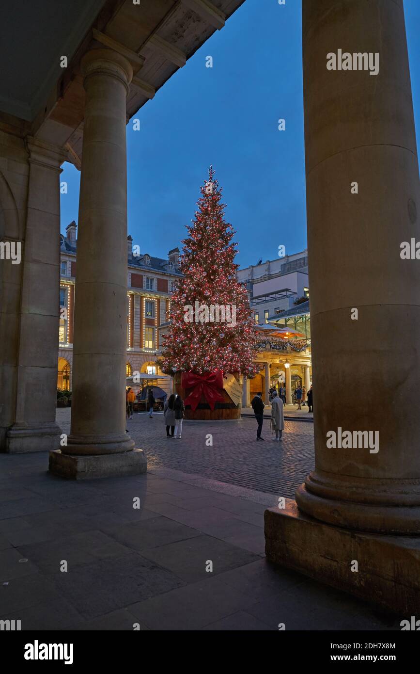Christmas in London Covent Garden Christmas Tree Stock Photo Alamy