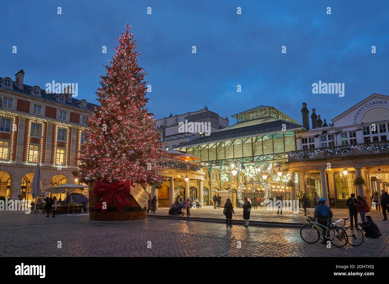 Christmas in London Covent Garden Christmas Tree Stock Photo Alamy
