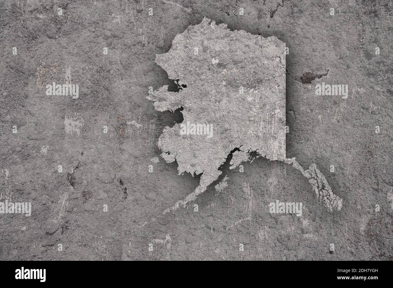 Map of Alaska on weathered concrete Stock Photo - Alamy