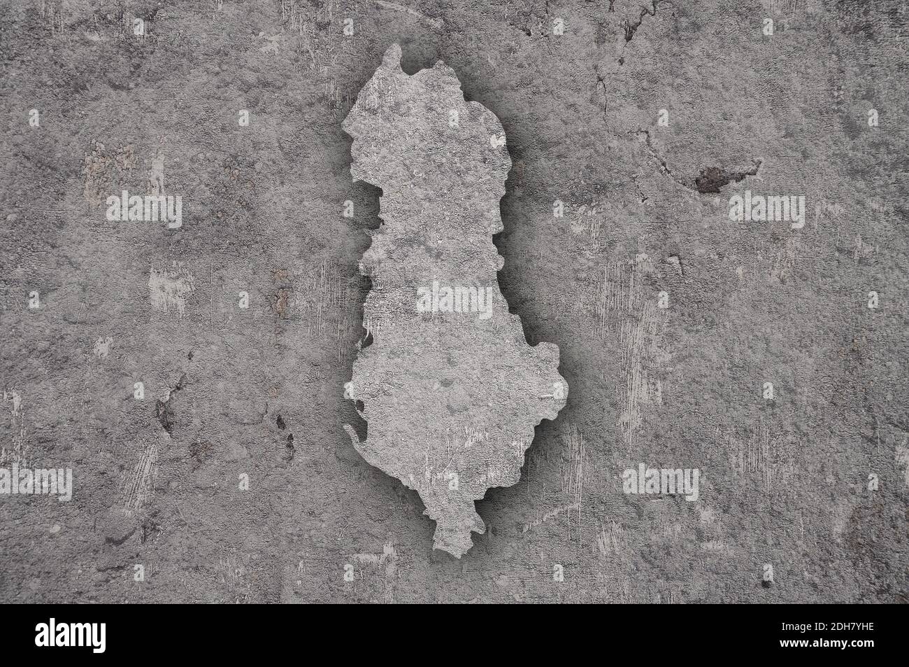 Map of Albania on weathered concrete Stock Photo - Alamy