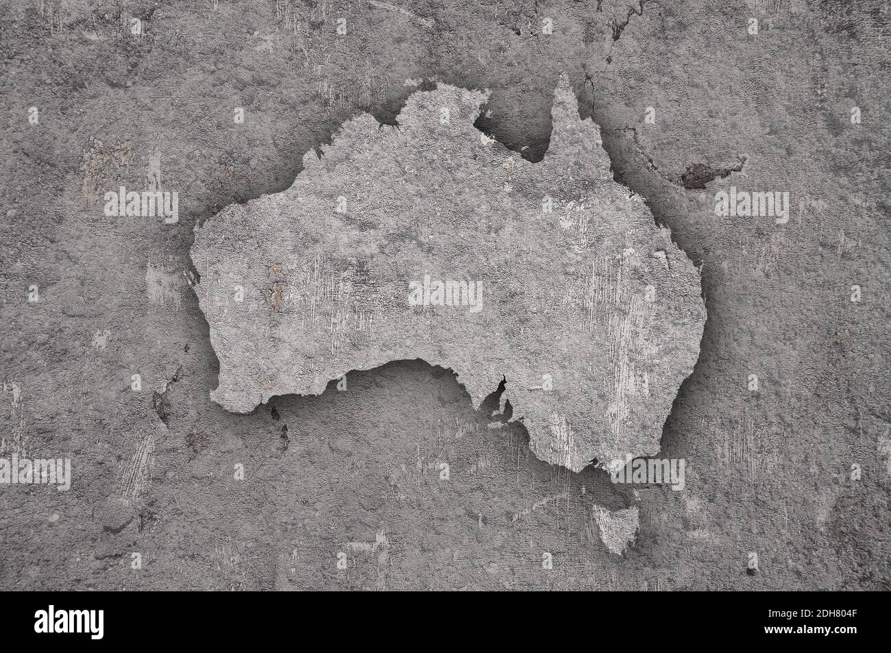 Map of Australia on weathered concrete Stock Photo - Alamy