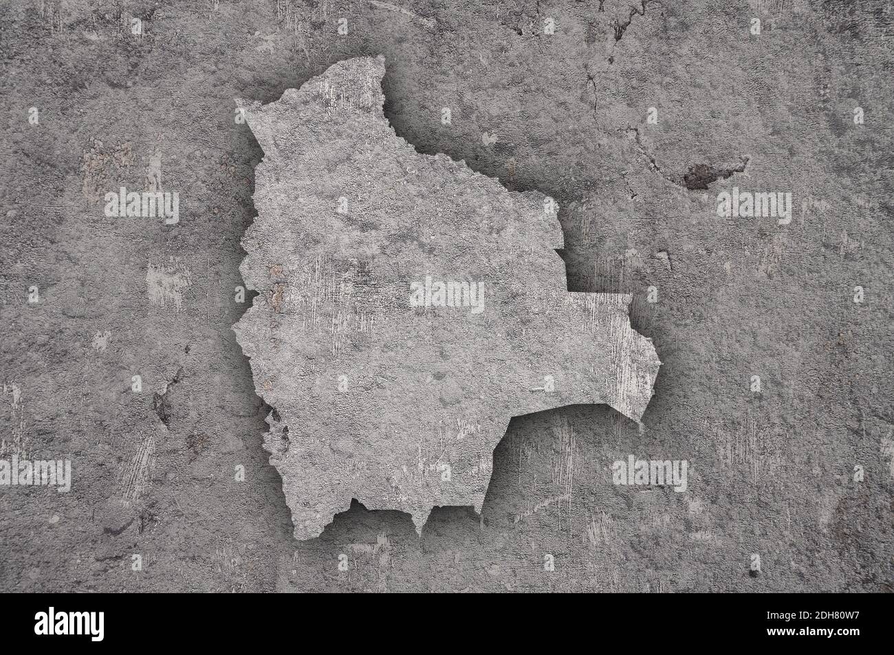 Map of Bolivia on weathered concrete Stock Photo - Alamy