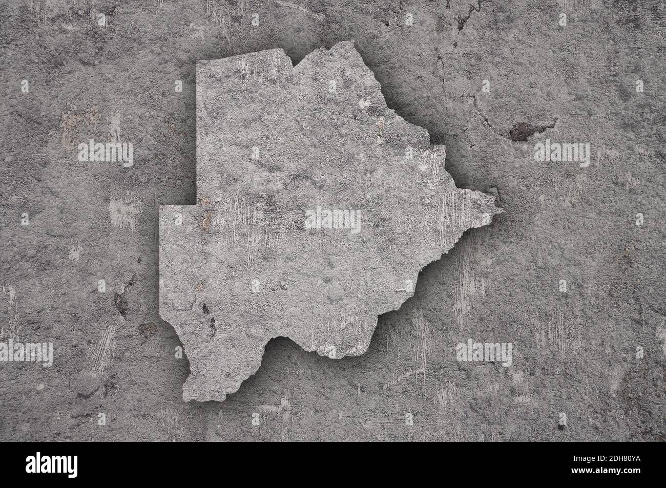 Map of Botswana on weathered concrete Stock Photo - Alamy