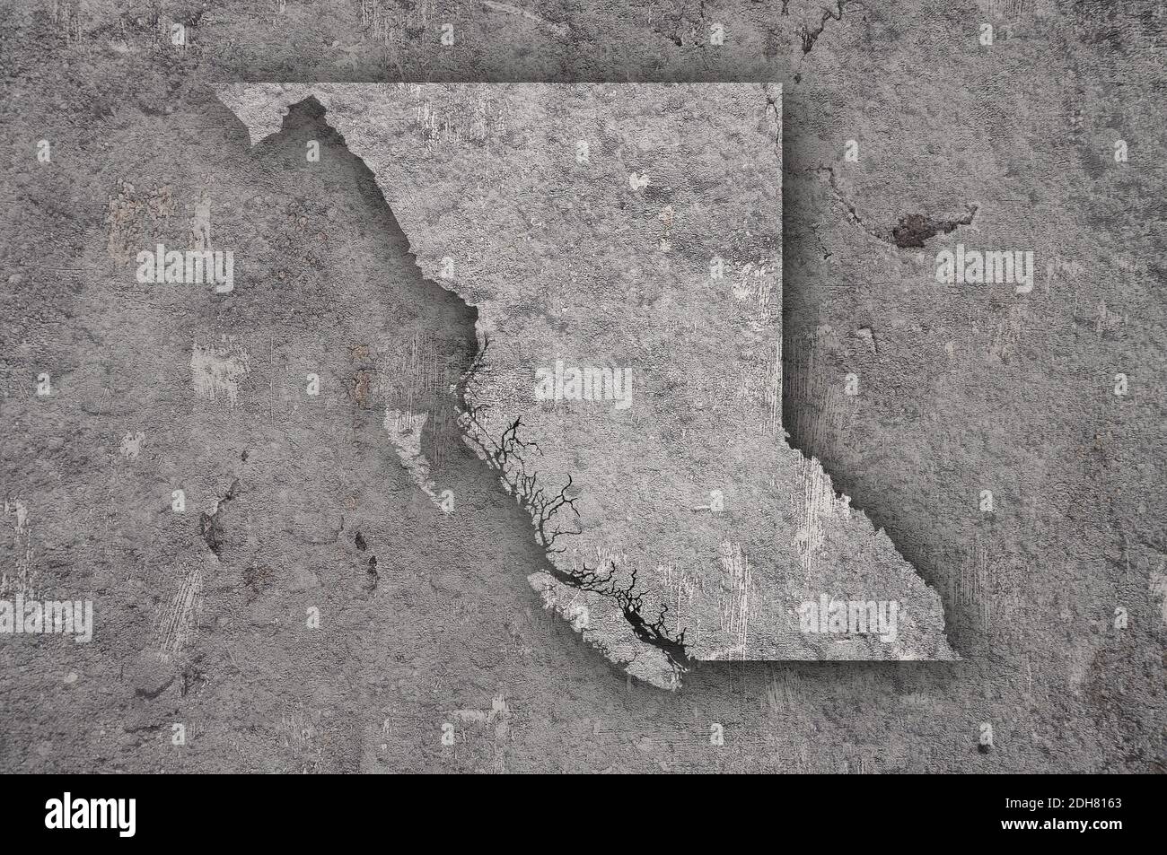 Map of British Columbia on weathered concrete Stock Photo - Alamy